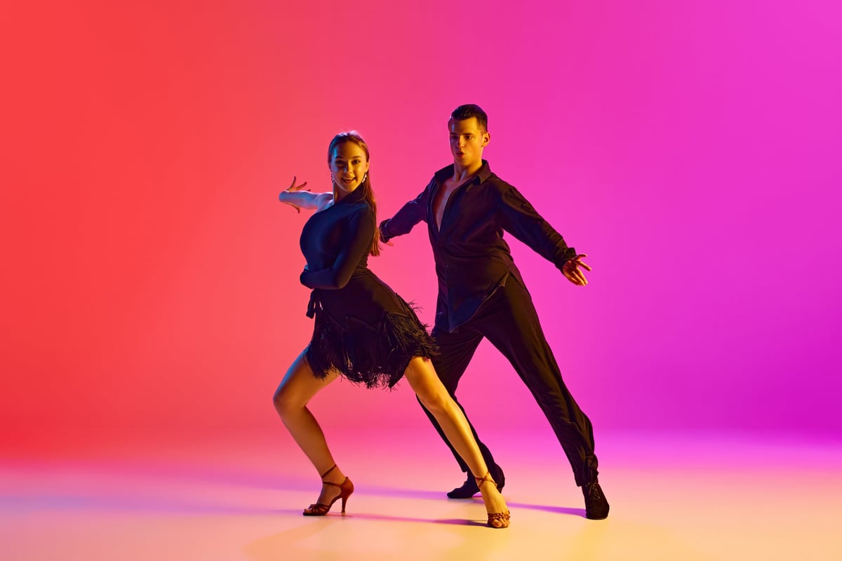 Dynamic ballroom dance performance